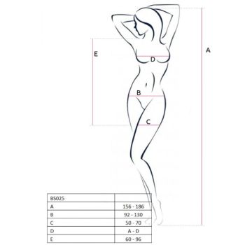 Passion - Femme Bs025 Bodystocking Blanc Style Robe Taille Unique