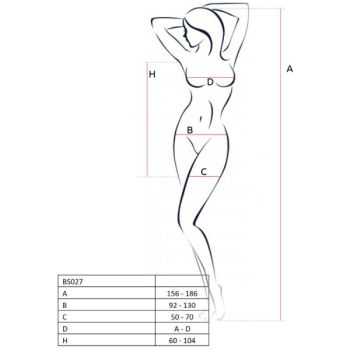 Passion - Femme Bs027 Bodystocking Rouge Style Robe Taille Unique