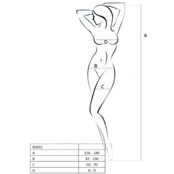 Passion - Femme Bs031 Bodystocking Noir Taille Unique