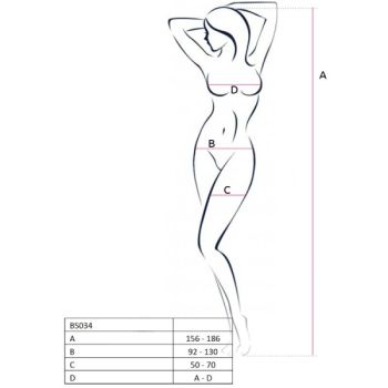 Passion - Femme Bs034 Bodystocking Blanc Taille Unique
