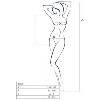 Passion - Femme Bs035 Bodystocking Blanc Taille Unique