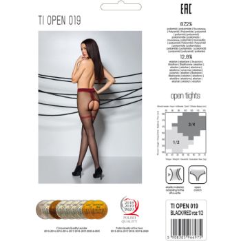 Passion - Tiopen 019 Collants Noir/rouge 1/2 20 Den