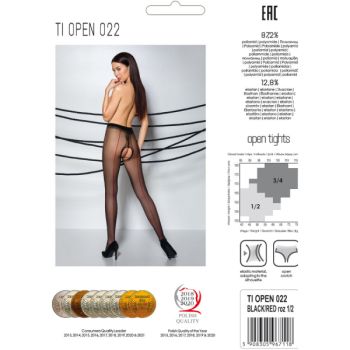 Passion - Tiopen 022 Collants Noir/rouge 3/4 20 Den