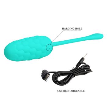 Pretty Love - Oeuf Vibrant  Texture Marine Rechargeable Aqua Green