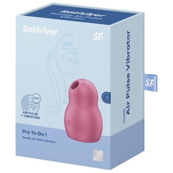 Satisfyer - Stimulateur et Vibrateur Double Air Pulse Pro To Go 1 Rouge