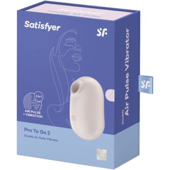Satisfyer - Stimulateur et Vibrateur Double Air Pulse Pro To Go 2 Beige