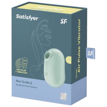 Satisfyer - Stimulateur et Vibrateur Double Air Pulse Pro To Go 2 Vert