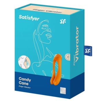 Satisfyer - Vibrateur  Doigts Candy Cane Orange