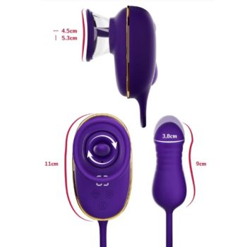 Succion Clitoriale avec Effet de Léchage et Stimulateur Anal Violet