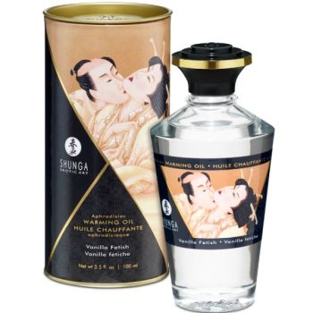 Shunga - Huile de Massage Effet Chaleur Saveur Vanille Fétiche 100 Ml
