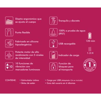 Shunga - Présentoir 6 Masseurs Intimes Fuchsia