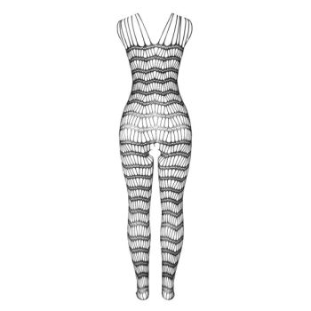 Subblime - 951696 Bodystocking Résille Ouvert avec Bretelles sur les Épaules Noir Taille Unique