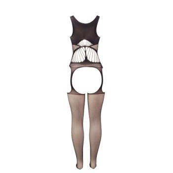 Subblime - 951900 Bodystocking Résille sans Fourrure avec Coque et Épaules Ouvertes Noir Taille Unique
