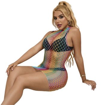 Subblime - 952433 Robe Résille sans Manches Col Montant Arc-en-ciel Taille Unique