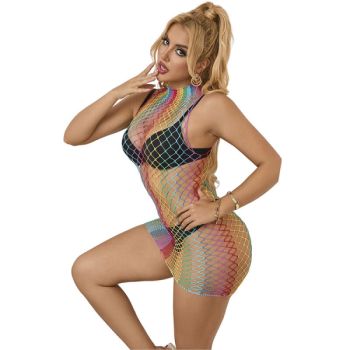 Subblime - 952433 Robe Résille sans Manches Col Montant Arc-en-ciel Taille Unique