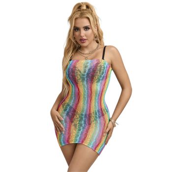 Subblime - 952457 Robe Réseille sans Manches Épaules Dénudées Arc-en-ciel Taille Unique