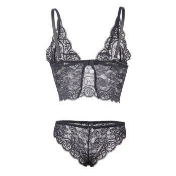 Subblime - 953911 Chemisier de Nuit en Soie et Dentelle + Culotte Noire S/m
