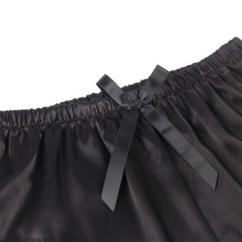 Subblime - 953935 Chemise de Nuit Décontractée en Soie + Pantalon en Dentelle Noir S/m