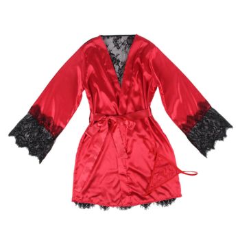 Subblime - 954017 Caraco Dos Transparent en Dentelle + String Rouge/noir S/m