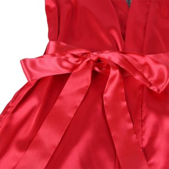 Subblime - 954017 Caraco Dos Transparent en Dentelle + String Rouge/noir S/m