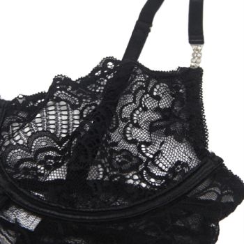 Subblime - 954185 Babydoll en Dentelle à Bretelles Réglables Noire S/m