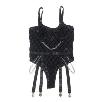 Subblime - 9542277 Body avec Chaînes + Porte-jarretelles Noir L/xl