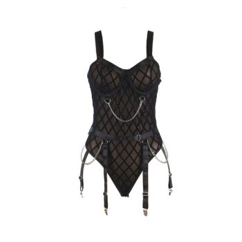 Subblime - 9542277 Body avec Chaînes + Porte-jarretelles Noir L/xl