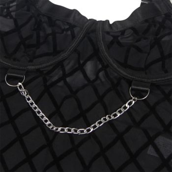 Subblime - 9542277 Body avec Chaînes + Porte-jarretelles Noir L/xl