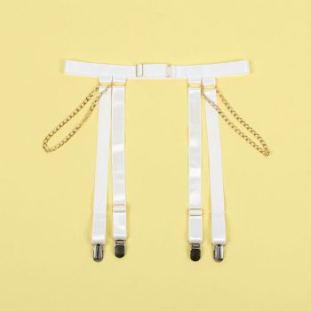 Subblime - 954284 Body avec Chaînes + Porte-jarretelles Blanc S/m