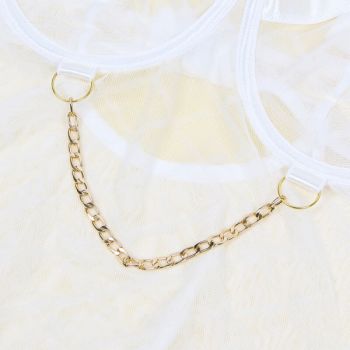 Subblime - 954291 Body avec Chaînes + Porte-jarretelles Blanc L/xl