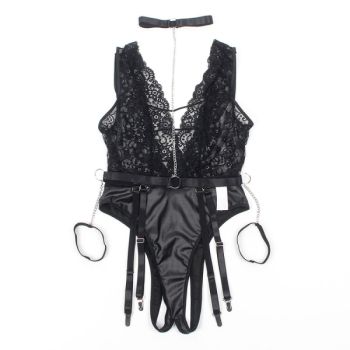 Subblime - 954390 Body Sexy avec Porte-jarretelles Noir L/xl
