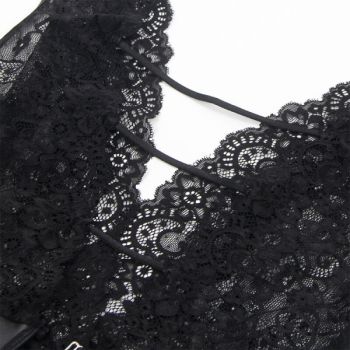 Subblime - 954390 Body Sexy avec Porte-jarretelles Noir L/xl