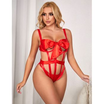 Subblime - 954475 Body Sexy Ajouré avec Noeud Rouge L/xl