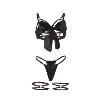 Subblime - 955199 Ensemble Soutien-gorge avec Nœud Noir Réglable S/m