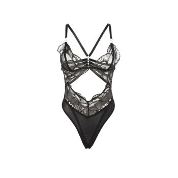 Subblime - 955229 Body Transparent avec Dentelle Creuse Noir L/xl