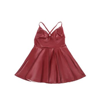 Subblime - 955397 Robe à Bretelles en Cuir Bordeaux S/m