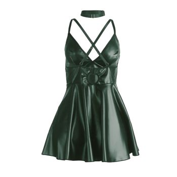 Subblime - 955441 Robe à Bretelles en Cuir Vert L/xl