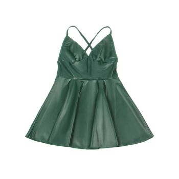 Subblime - 955441 Robe à Bretelles en Cuir Vert L/xl