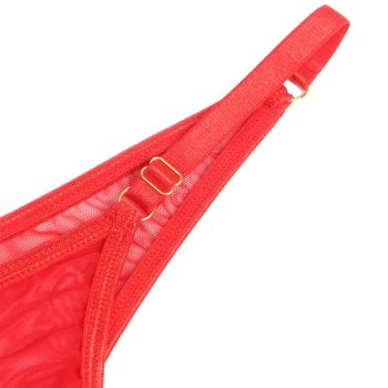Subblime - 955519 Ensemble Soutien-gorge avec Chaînes et Coeur en Maille Rouge S/m