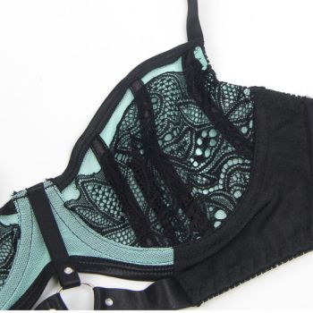 Subblime - 955564 Ensemble Soutien-gorge à Fermeture Éclair en Cuir Verni Vert L/xl