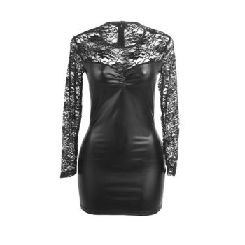 Subblime - 955595 Robe à Manches Longues avec Dentelle Noire S/m