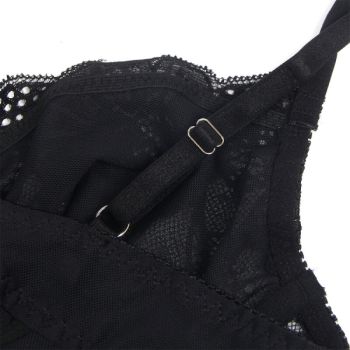 Subblime - 955618 Body en Dentelle avec Fermeture en Bas Noir S/m