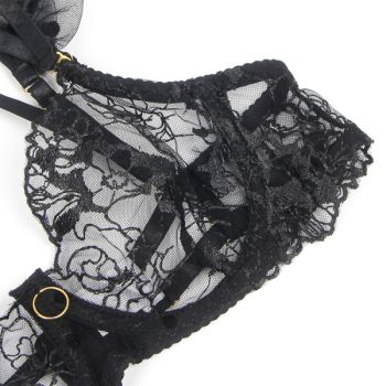 Subblime - 957483 Ensemble Soutien-gorge et Jarretelle en Dentelle Noir S/m