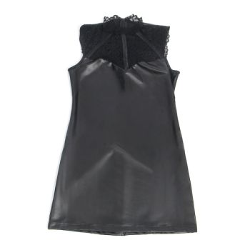 Subblime - 957544 Robe en Cuir Col Dentelle Noire S/m