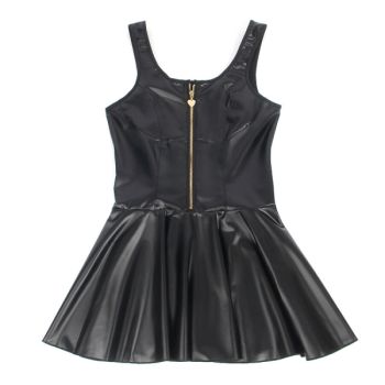 Subblime - 957674 Robe en Cuir avec Fermeture Éclair Coeur Noir L/xl