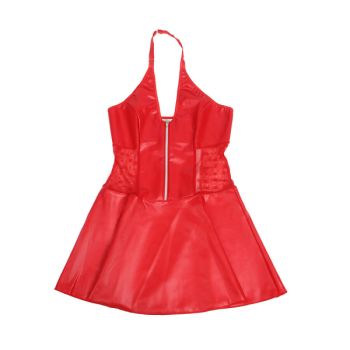 Subblime - 957735 Robe en Cuir à Fermeture Éclair en Dentelle Rouge L/xl