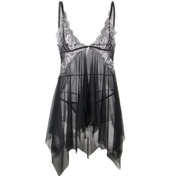 Subblime - Babydoll Tissu Tulle Poitrine Dentelle L/xl