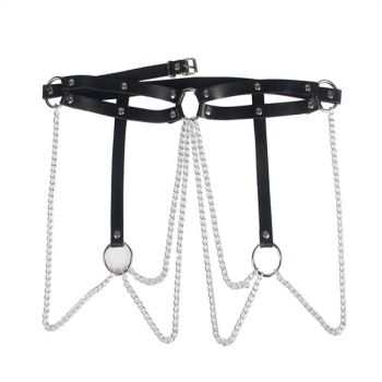 Subblime - Chaine Bague Cuir Ceinture Noir Taille Unique