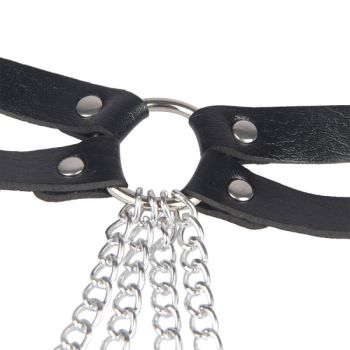 Subblime - Chaine Bague Cuir Ceinture Noir Taille Unique