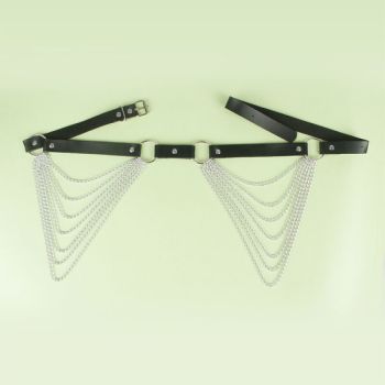 Subblime - Chaîne Cuir Ceinture Noire Taille Unique